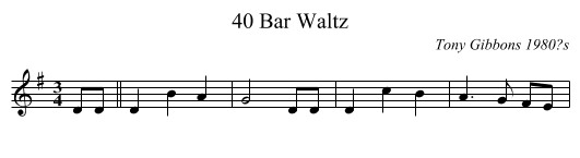 40 Bar Waltz - staff notation