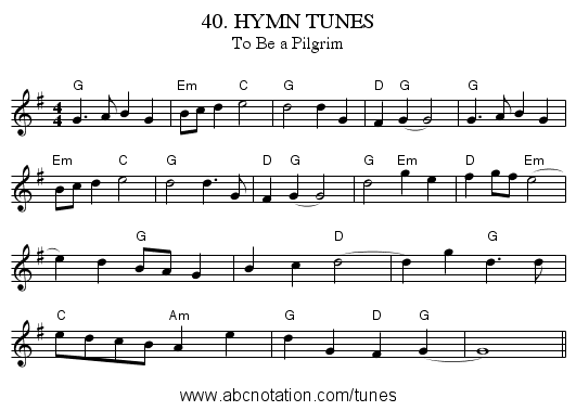 40. HYMN TUNES - staff notation