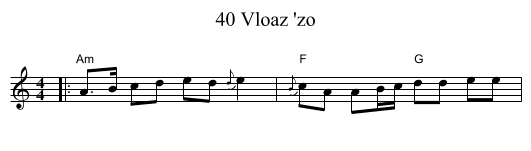 40 Vloaz 'zo - staff notation