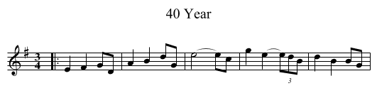 40 Year - staff notation