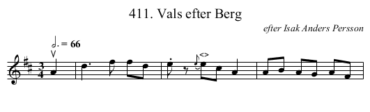 411. Vals efter Berg - staff notation