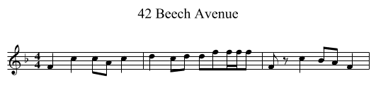 42 Beech Avenue - staff notation