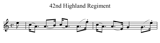42nd Highland Regiment - staff notation