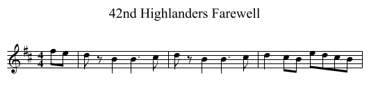 42nd Highlanders Farewell - staff notation