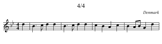 4/4 - staff notation