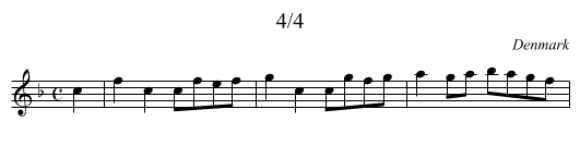 4/4 - staff notation