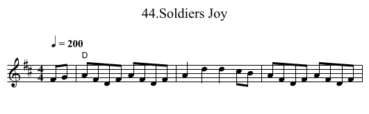 44.Soldiers Joy - staff notation