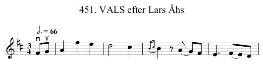 451. VALS efter Lars &Aring;hs - staff notation
