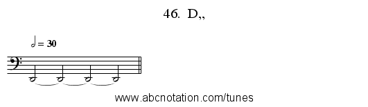 46.  D,, - staff notation