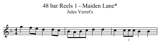 48 bar Reels 1 - Maiden Lane* - staff notation