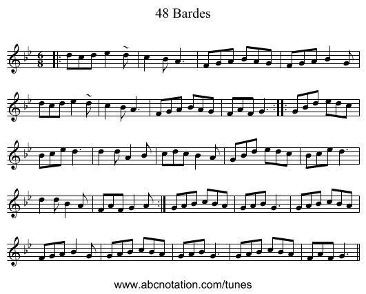 48 Bardes - staff notation