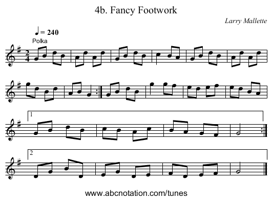 4b. Fancy Footwork - staff notation