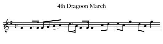 4th Dragoon March - staff notation