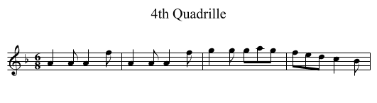 4th Quadrille - staff notation