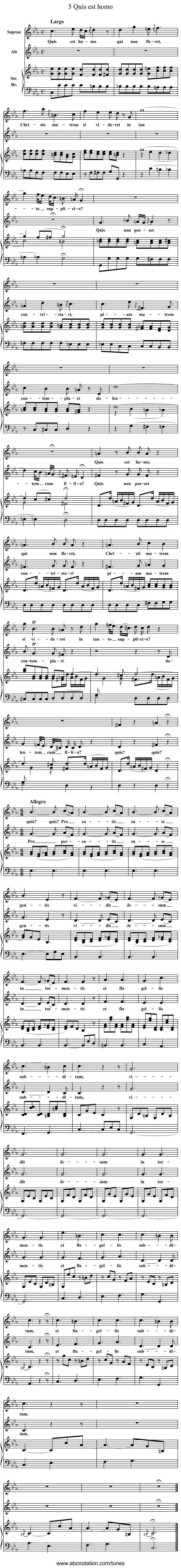 5 Quis est homo - staff notation