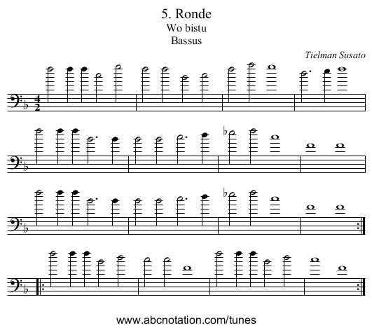 5. Ronde - staff notation