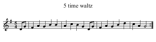 5 time waltz - staff notation