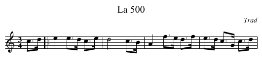 500, La - staff notation