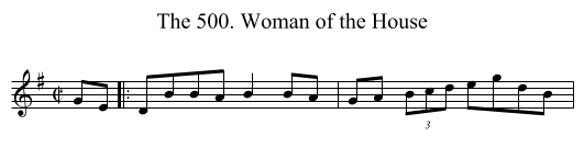 500. Woman of the House, The - staff notation