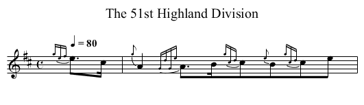 51st Highland Division, The  - staff notation