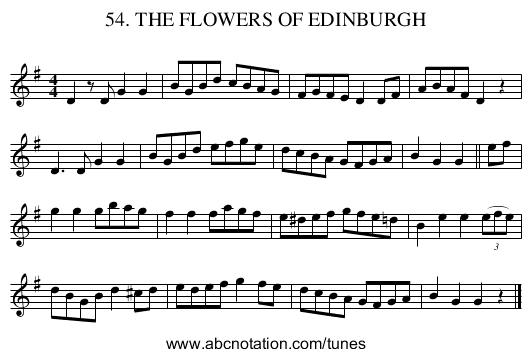 54. THE FLOWERS OF EDINBURGH - staff notation