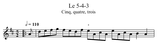 5-4-3, Le - staff notation