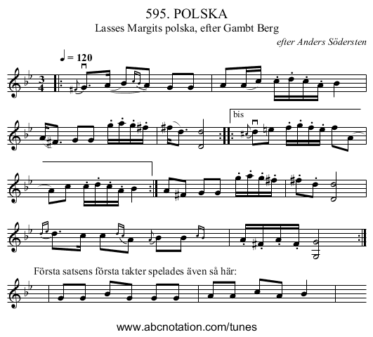 595. POLSKA - staff notation