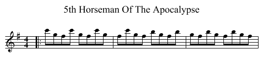 5th Horseman Of The Apocalypse - staff notation