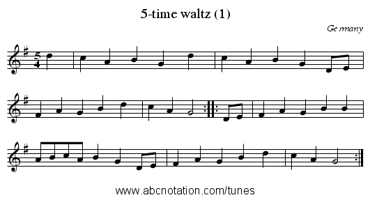 5-time waltz (1) - staff notation