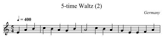 5-time Waltz (2) - staff notation