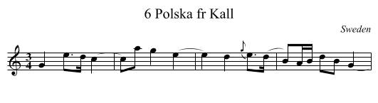 6 Polska fr Kall - staff notation