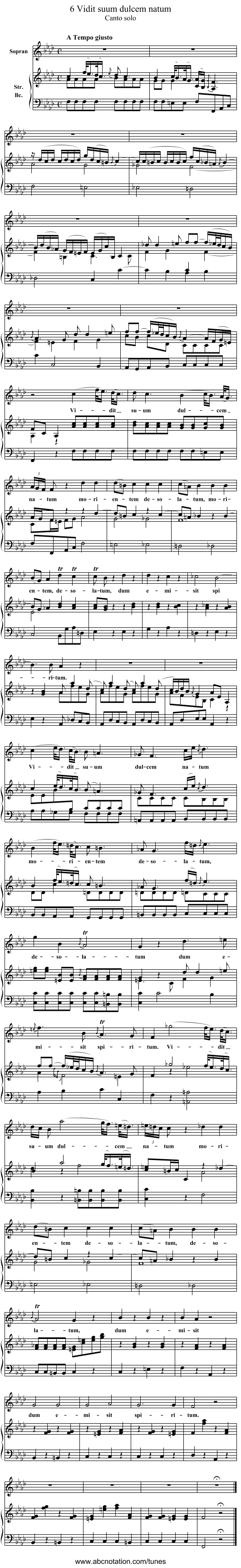6 Vidit suum dulcem natum - staff notation