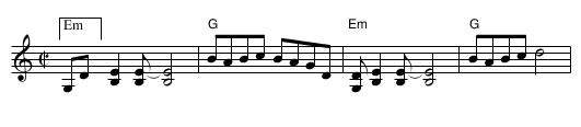 60 Times Around the Sun - staff notation