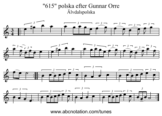 615 polska efter Gunnar Orre - staff notation