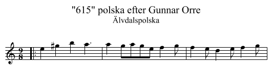 615 polska efter Gunnar Orre - staff notation