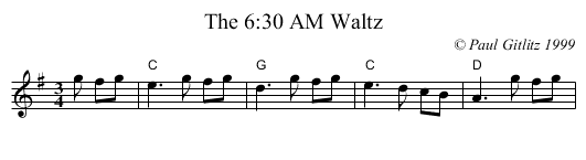 6:30 AM Waltz, The - staff notation