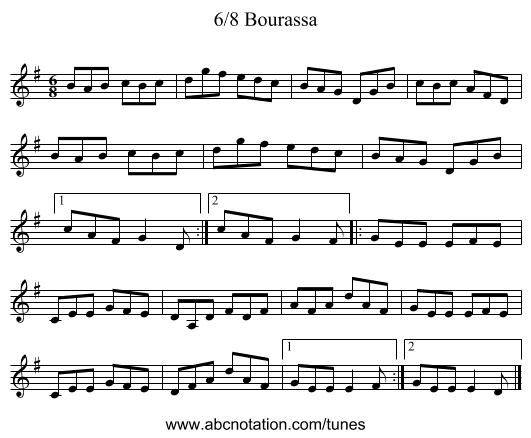 6/8 Bourassa - staff notation