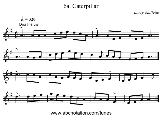 6a. Caterpillar - staff notation