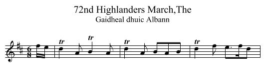 72nd Highlanders March,The - staff notation