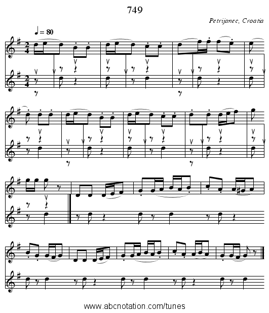 749 - staff notation