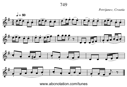 749 - staff notation