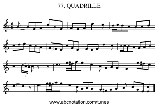 77. QUADRILLE - staff notation