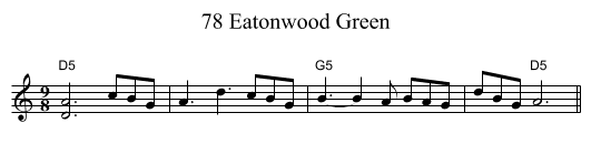 78 Eatonwood Green - staff notation