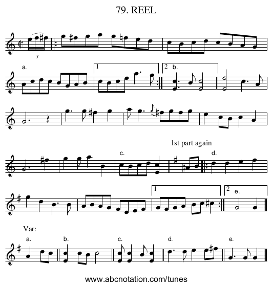 79. REEL - staff notation