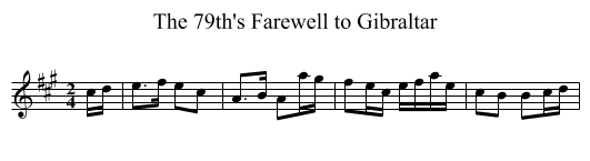 79th's Farewell to Gibraltar, The - staff notation
