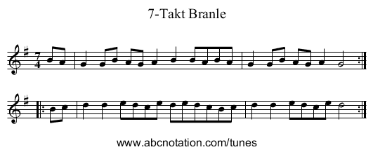 7-Takt Branle - staff notation
