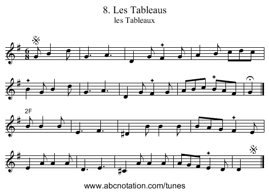 8. Les Tableaus - staff notation