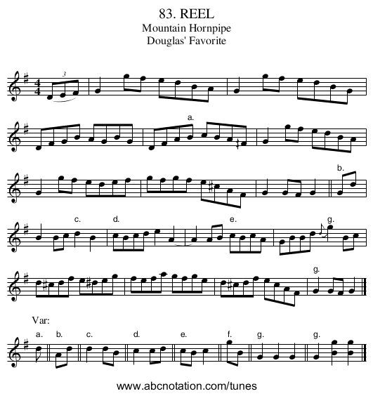 83. REEL - staff notation