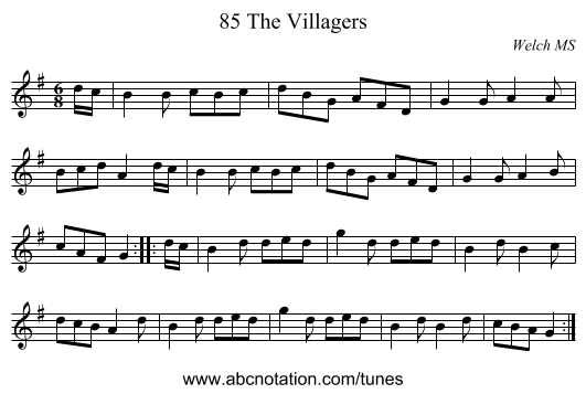 85 The Villagers - staff notation