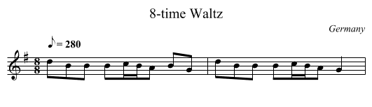 8-time Waltz - staff notation